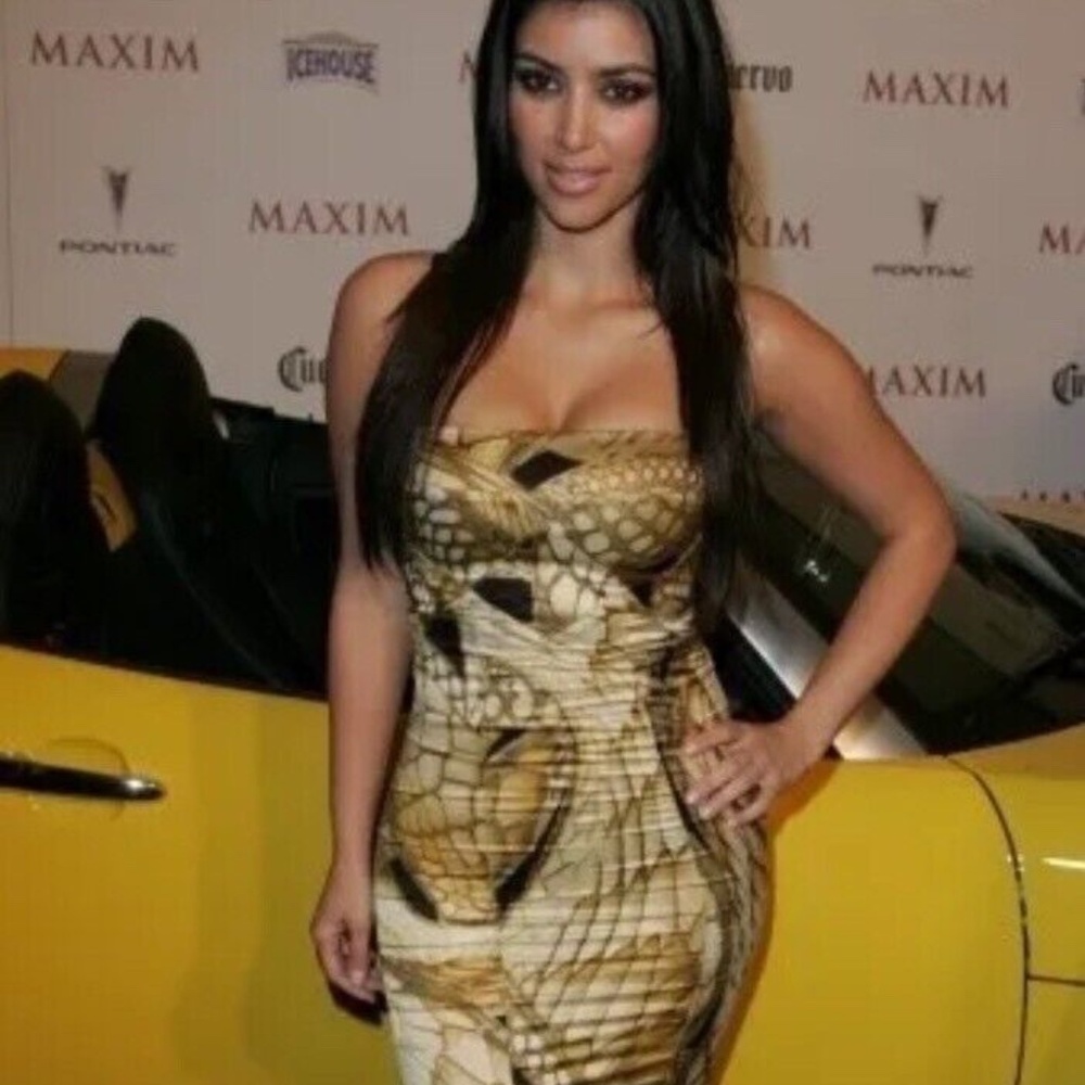 Roberto Cavalli Serpent  Golden Animal Pattern Dress Celebrities 42 (US 6)